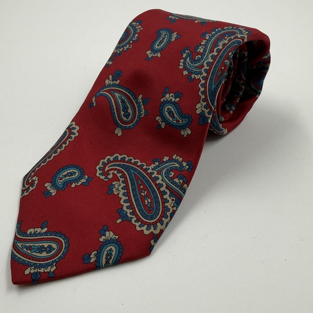 Givenchy Monsieur Tie Mens One Size Red Paisley Silk Made In Italy Designer
